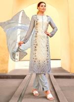 Pure Viscose Grey Casual Wear Printed Salwar Suit